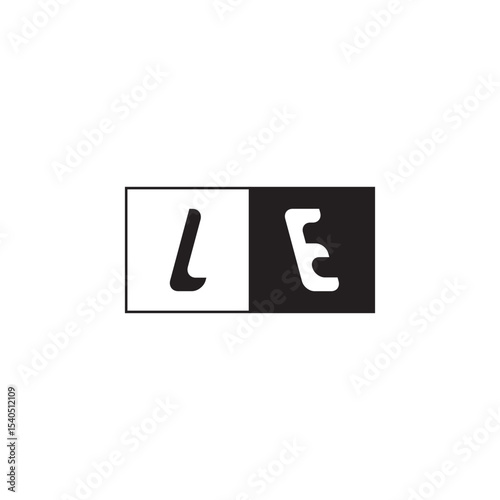 Monogram Logo Design Unique Simple Bold LE Initial Alphabet Vector Alphabet