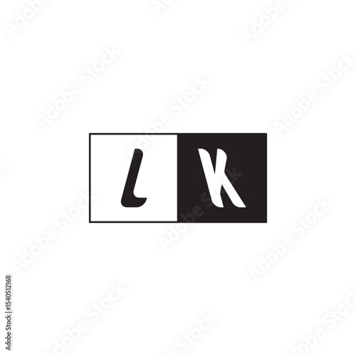 Monogram Logo Design Unique Simple Bold LK Initial Alphabet Vector Alphabet