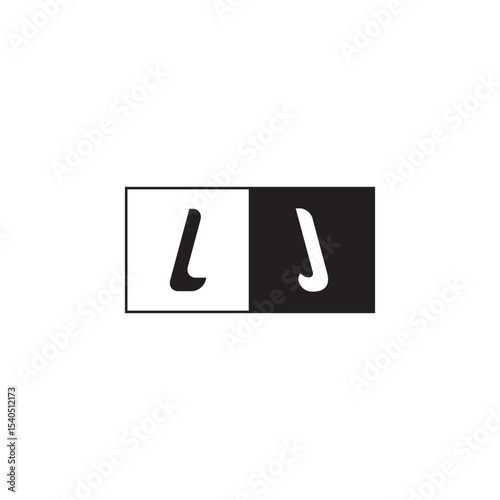 Monogram Logo Design Unique Simple Bold LJ Initial Alphabet Vector Alphabet