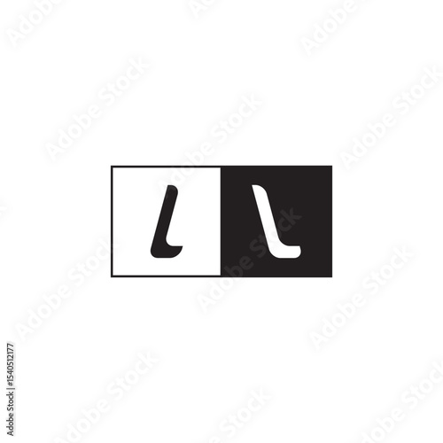 Monogram Logo Design Unique Simple Bold LL Initial Alphabet Vector Alphabet