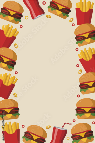 Fast Food burger menu design copy space