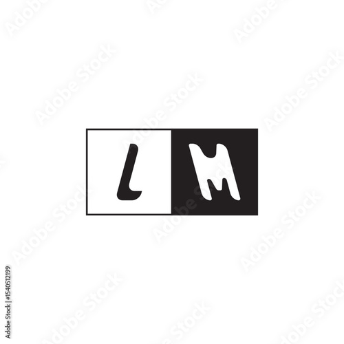 Monogram Logo Design Unique Simple Bold LM Initial Alphabet Vector Alphabet