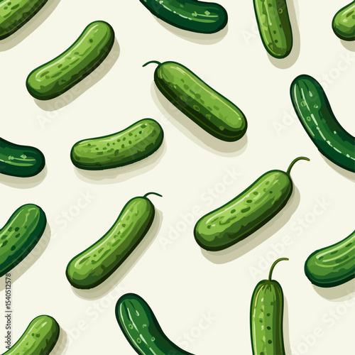 simple illustration on white background; isolated pickles; repeating pattern