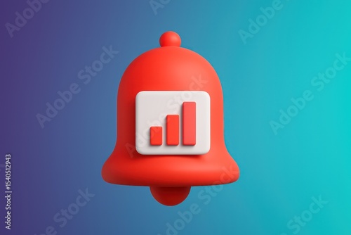 A vibrant, three-dimensional notification bell, rendered in a bold red hue, signaling the essence of digital alerts and timely reminders.