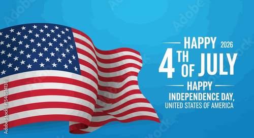 Happy 4th of July Celebrate Independence Day with Patriotic American Flag Graphics