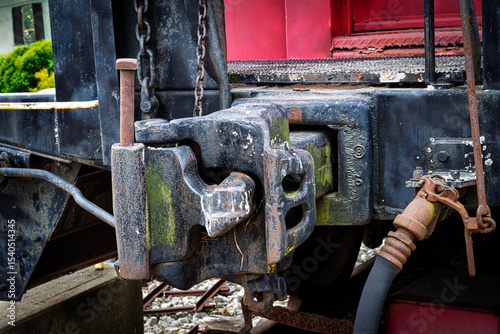 old train caboose hitch detail