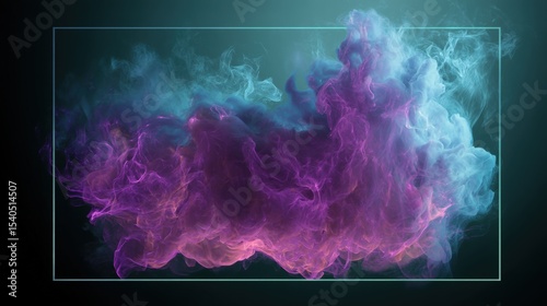 Colorful abstract smoke swirling in a dark background, creating a mystical atmosphere