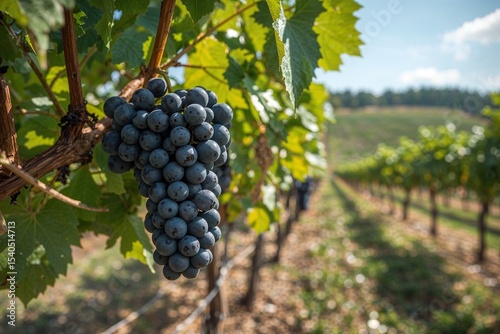 Wallpaper Mural Ripe Grapes on the Vine in a Sunny Vineyard Torontodigital.ca