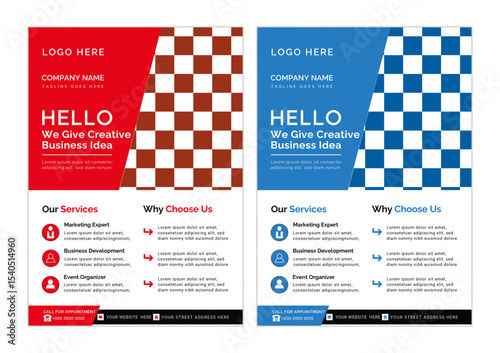 a bundle of 2 templates of a4 flyer template, modern template and modern design, perfect for creative professional business , editable vector
