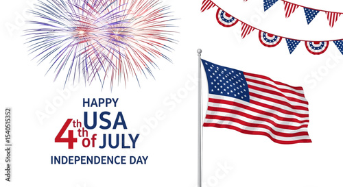 Celebrating Independence Day Fireworks, Flags, and Festive Decorations