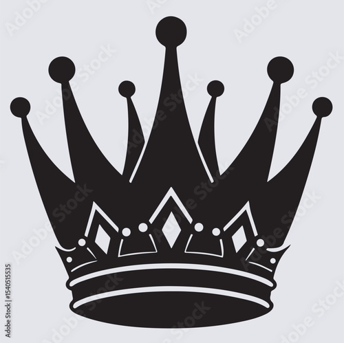 a crown silhouette vector art illustration, royal crown set