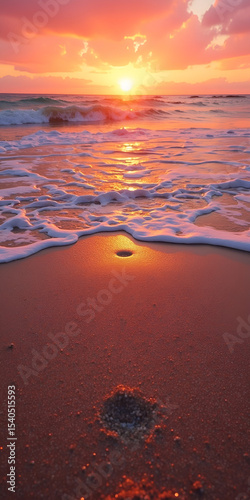  Golden Sunset Beach: Waves & Sand