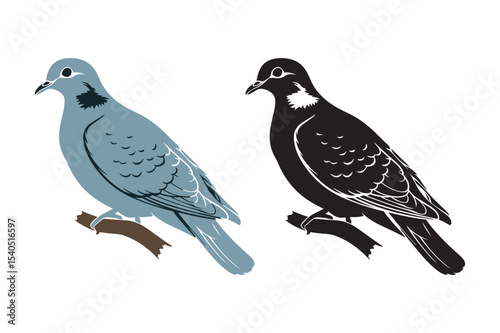Silhouette vector illustration of dove