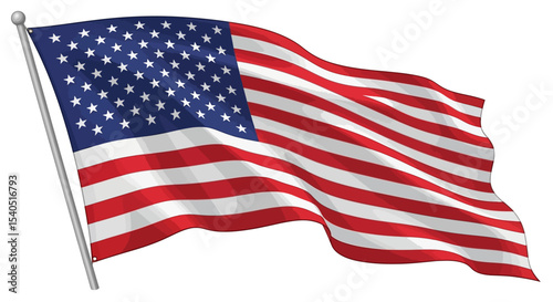 American Flag Waving Independence Day Patriotic Image
