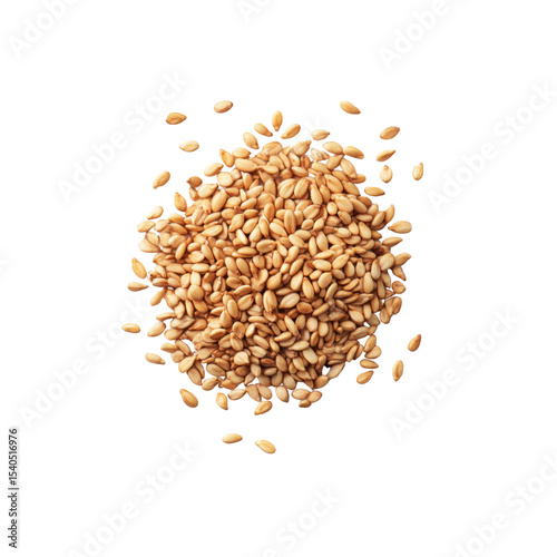 Heap of Sesame Seeds Isolated on Black Background