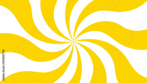 Abstract background with Classic vintage sun rays swirling pattern background. Vintage beam sunburst texture. Burst sunrise sunbeam element spiral striped sunray template. Yellow and white twisted