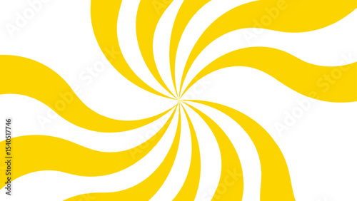 Abstract background with Classic vintage sun rays swirling pattern background. Vintage beam sunburst texture. Burst sunrise sunbeam element spiral striped sunray template. Yellow and white twisted