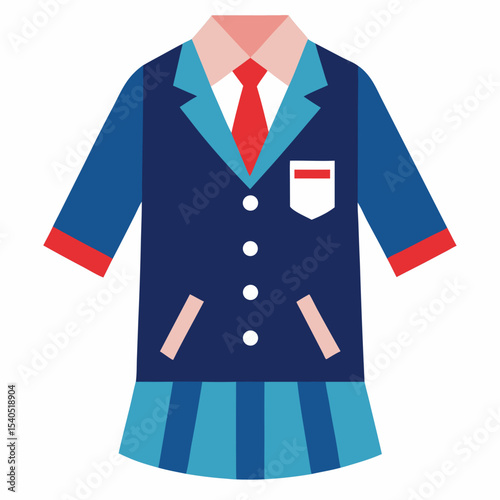 School Uniform Vector | Generative AI & Linocut Silhouette Design