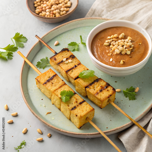 Grilled Tofu Skewers with Peanut Sauce Recipe