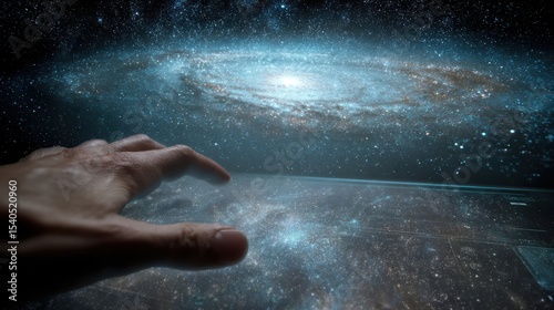 Futuristic Augmented Reality Shopping Interface Projected Over Interactive Digital Space