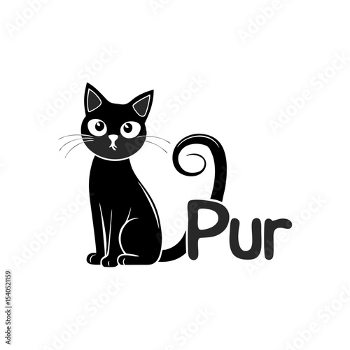 black cat on white background
