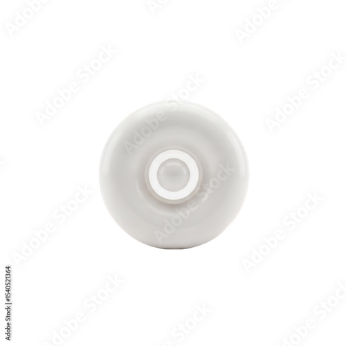 Minimalist White Ceramic Saucer Isolated on Transparent Background, Top View. Clean, Modern Design Element for Food Presentation and Restaurant Branding in High Resolution