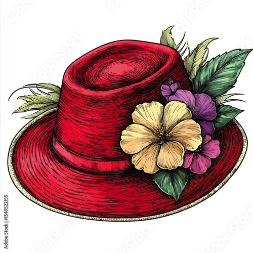 Hat with flower