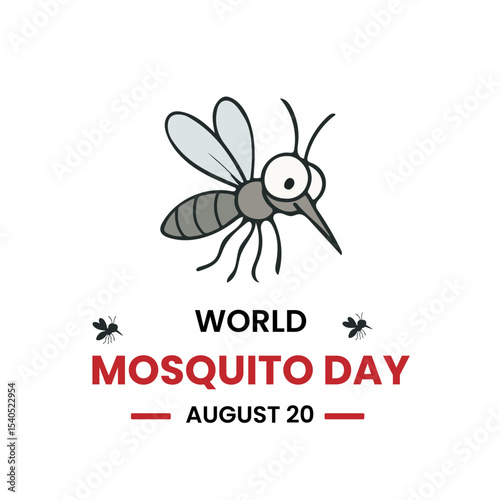 World Mosquito Day Vector Illustration – August 20 Awareness Poster Design
