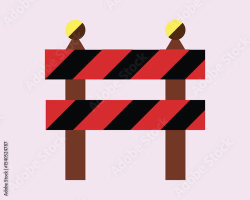Simple roadblock barrier icon isolated on transparent background