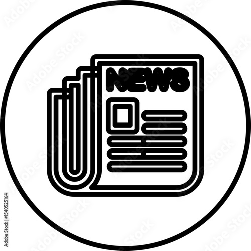 Newspaper single icon vector illustration