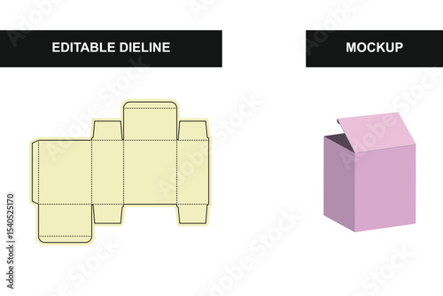 Die, Die-Cut, Dieline Template, Box Dieline, Dieline Packaging Template Vector for Product Boxes