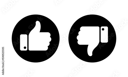Like Dislike icon set Thumb down Thumb up	
