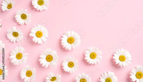 Daisies on Pink Background. (1)