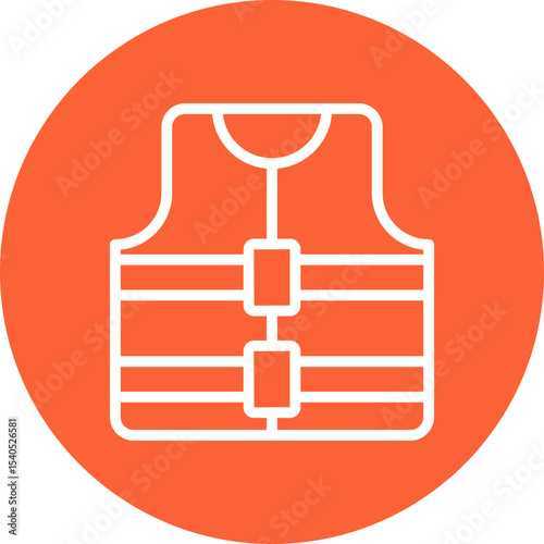 Life jacket single icon vector illustration
