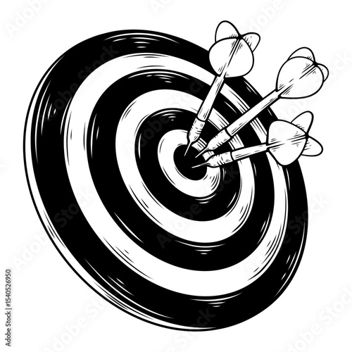 dart board target line art drawing illustration