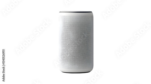Minimalist White Smart Speaker on a Plain Background