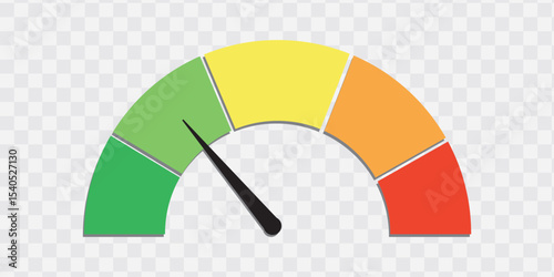 Risk meter from low to high level. isolated on white and black background. vector illustration. 
  Scale meter with low, high and medium bar. Level risk graph or control quality. eps10