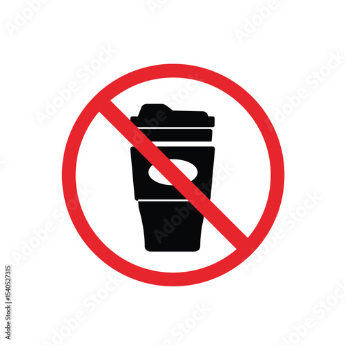 no cup, no drinks sign icon, Do not throw away plastic. Protect the environment, Suitable for poster use and web icons