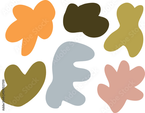 Modern abstract organic shapes in earth tone colors
