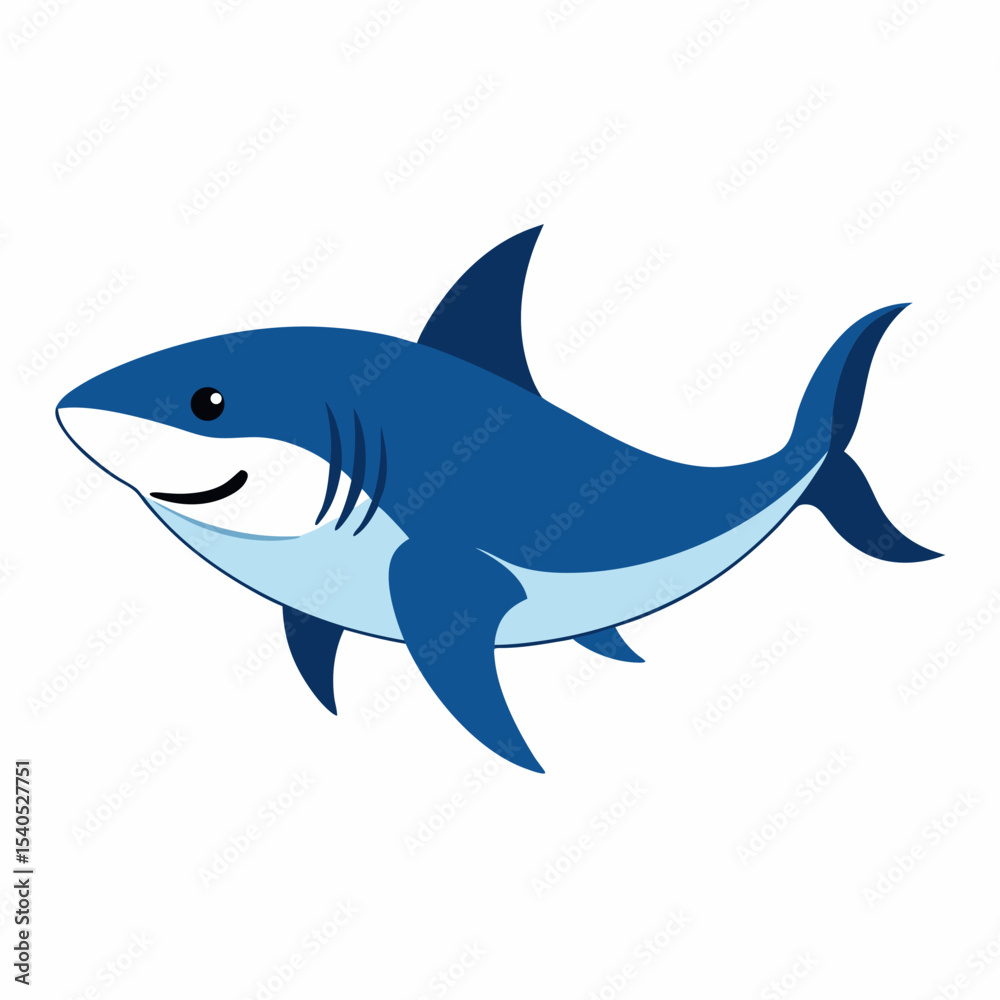 Fototapeta premium Shark vector illustration on white background