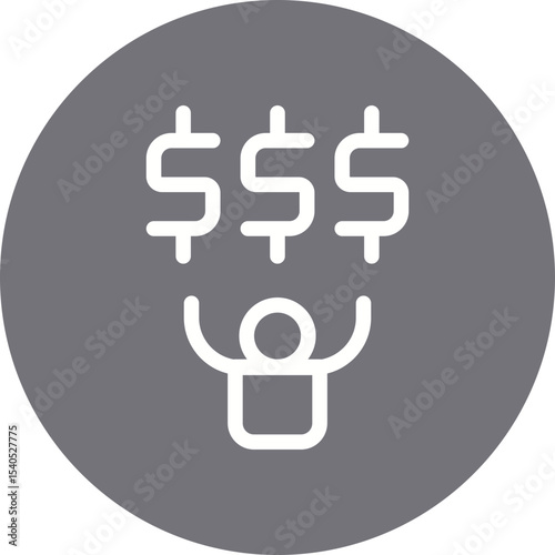 Dollar sign single icon vector illustration