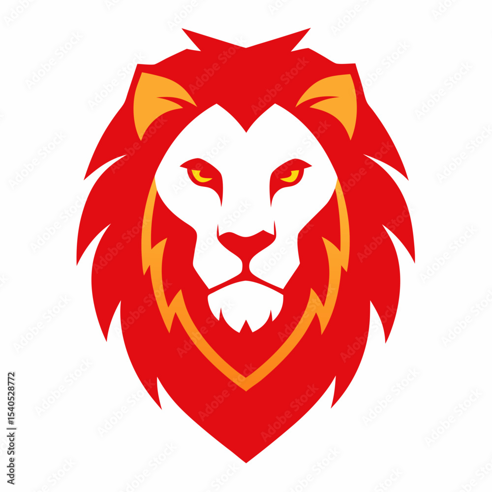 Fototapeta premium Lion head logo vector illustration on white background 