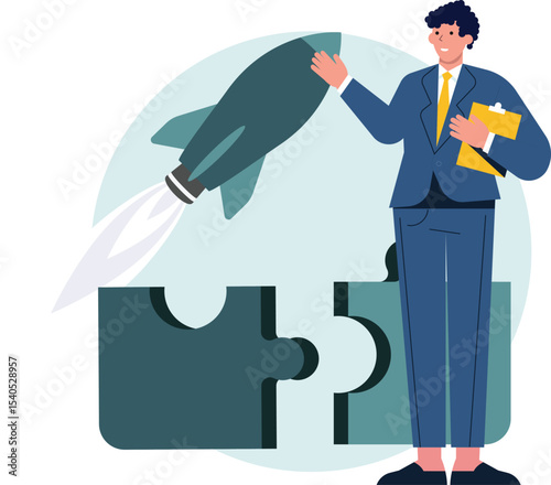 Business man doing Buusiness Activities