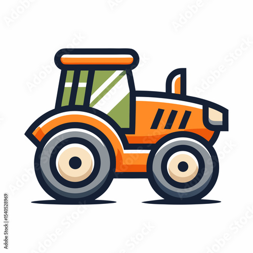 Tractor mascot logo vector illustration on white background