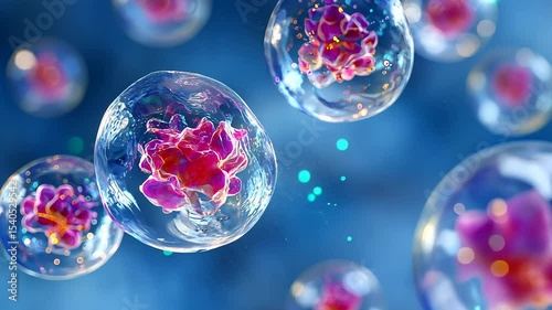 Stunning Cellular Structure Microscopic View Of Cell Nucleus Protein Rich Membrane In Clear Environment, Perfect For Science Education