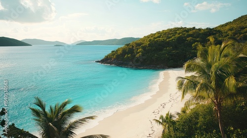 Serene Tropical Beach Paradise:  Turquoise Waters and White Sands