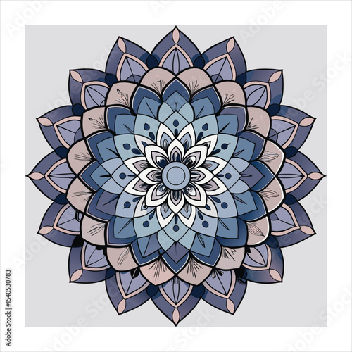 Decorative mandala wedding card design template