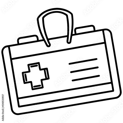 Hospital ID Card line art vector