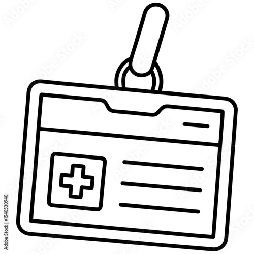 Hospital ID Card line art vector