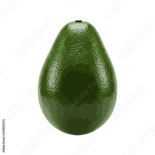 3D avocado icon, fresh fruit concept, modern design, vibrant colors, healthy lifestyle